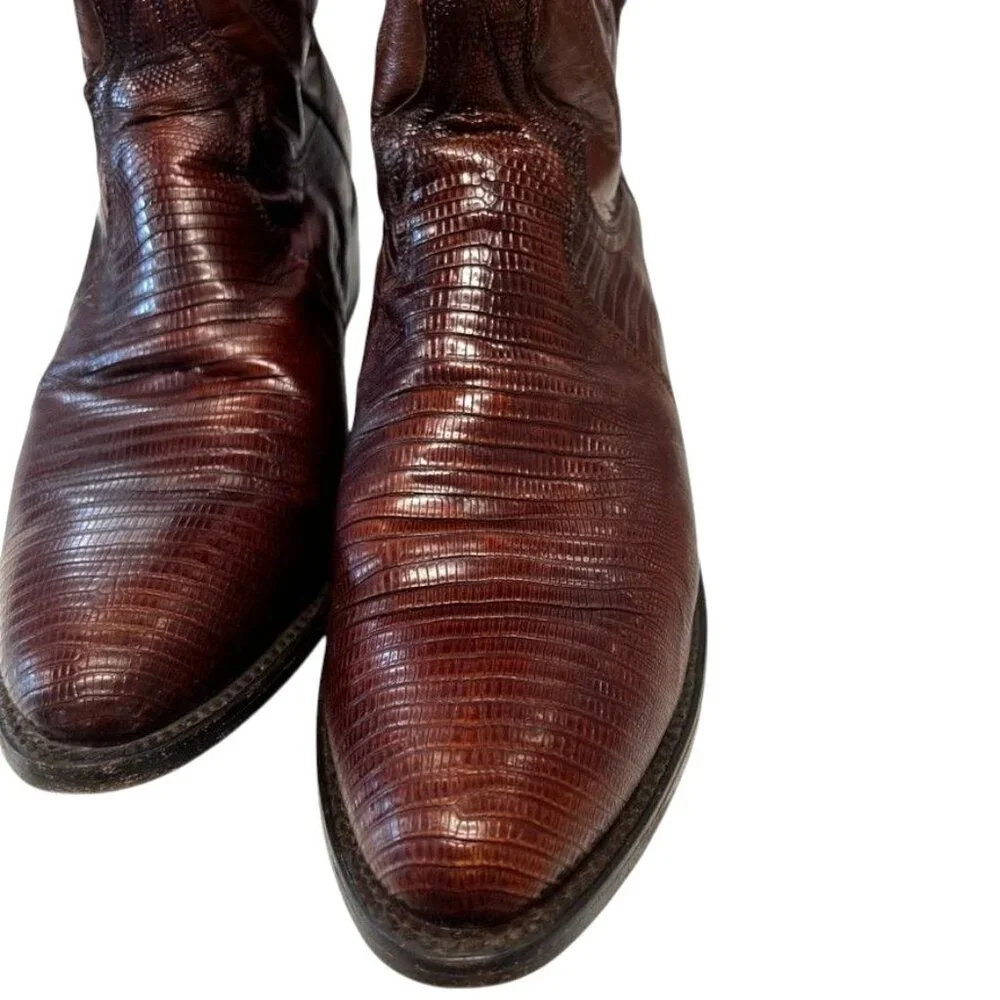 Dan Post men's Ringold Teju Genuine Lizard Skin Western Cowboy Boots, size 11 D